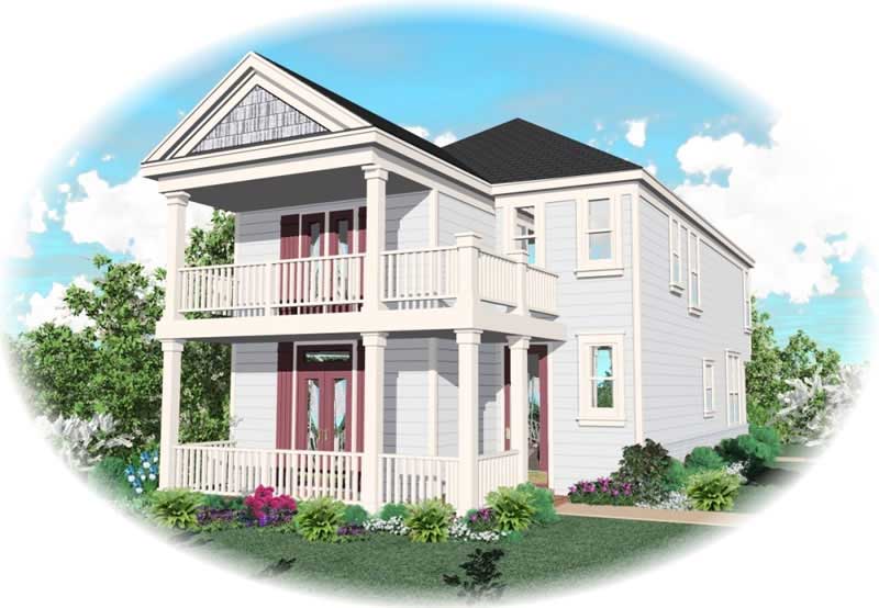 Front view of Coastal home (ThePlanCollection: House Plan #170-2878)