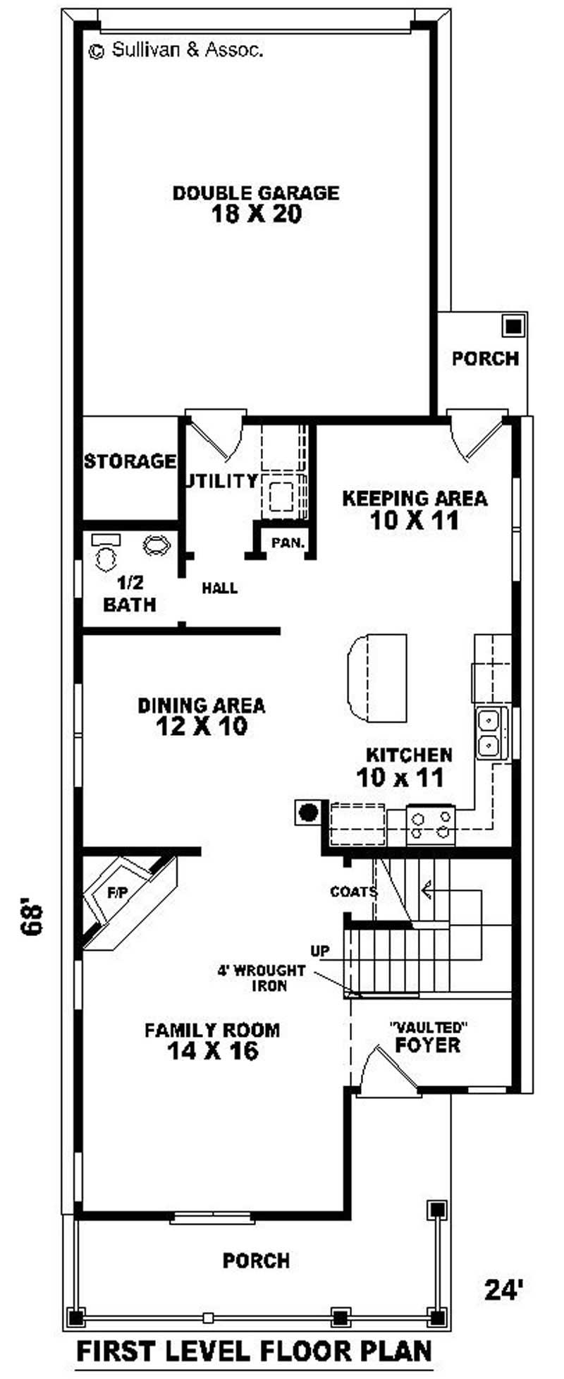 Floor Plan First Story of Coastal Plan #170-2878