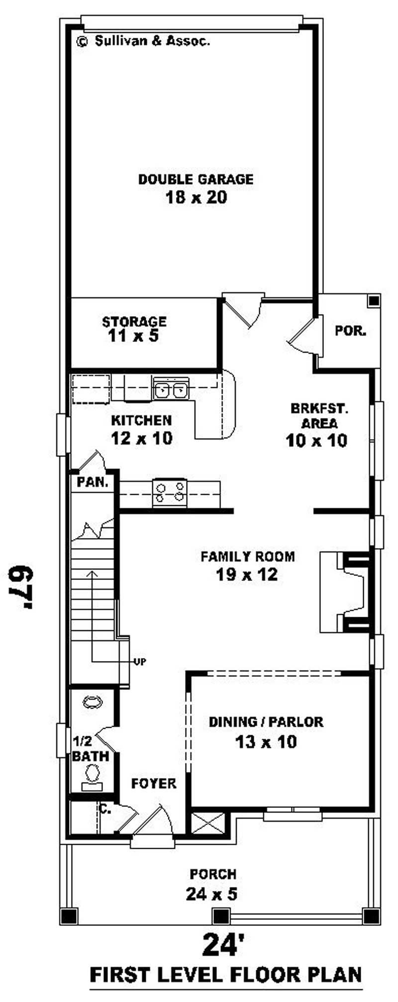 Floor Plan First Story of Country Plan #170-2884