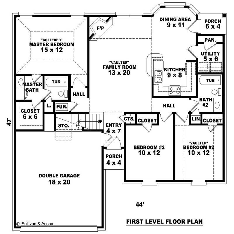 Floor Plan First Story of Small House Plans #170-2896