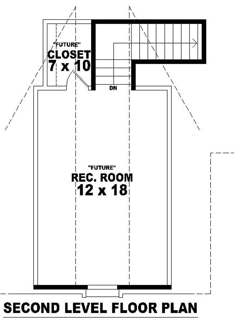 Floor Plan Second Story of Small House Plans #170-2896