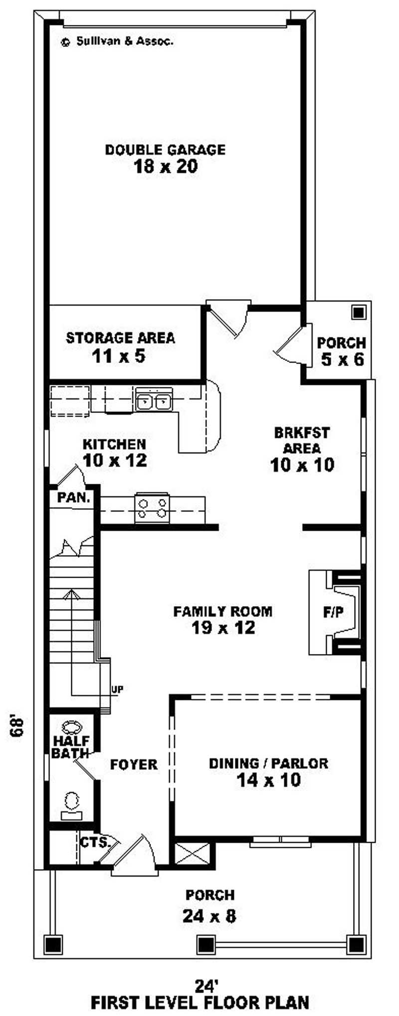 Floor Plan First Story of Coastal Plan #170-2898
