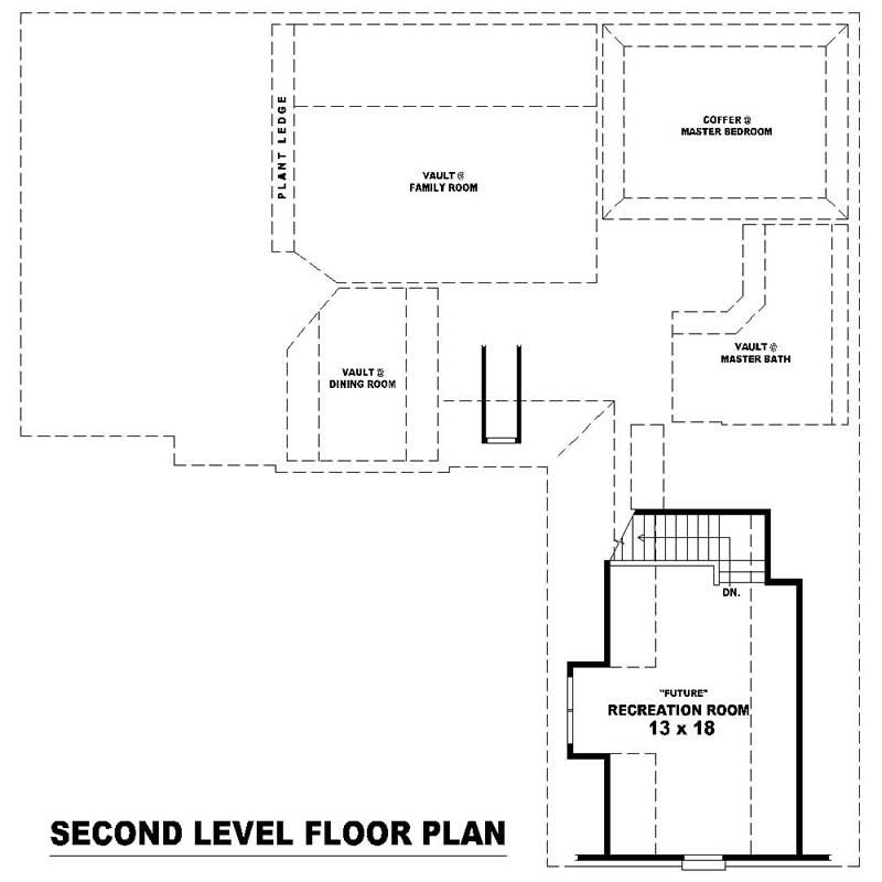 Floor Plan Second Story of French Plan #170-2903