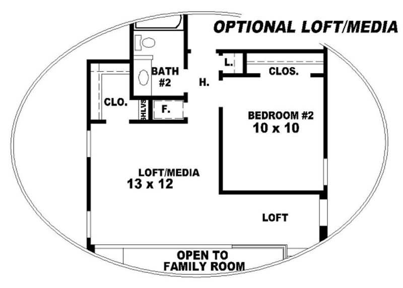 Loft of this 4-Bedroom, 1830 Sq Ft Plan - 170-2913