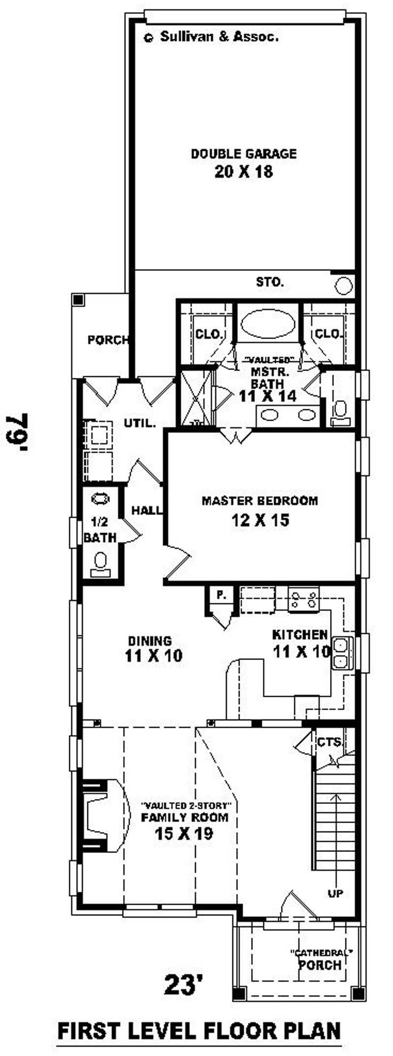 Floor Plan First Story of Coastal Plan #170-2917