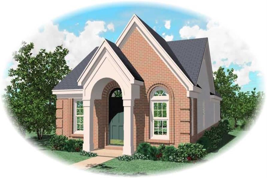 3-Bedroom, 1185 Sq Ft French House Plan - 170-2921 - Front Exterior