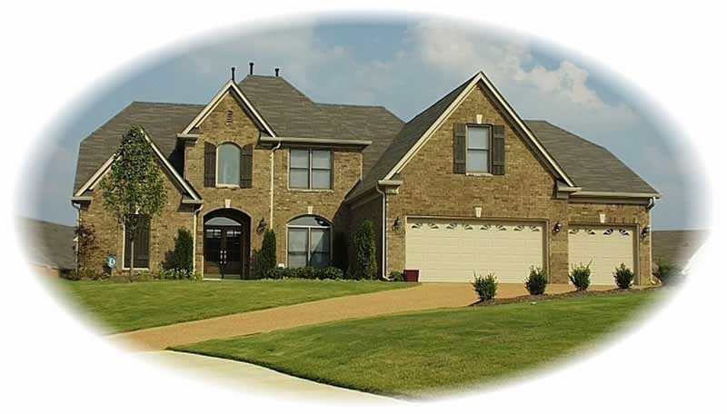 Front view of French home (ThePlanCollection: House Plan #170-2922)