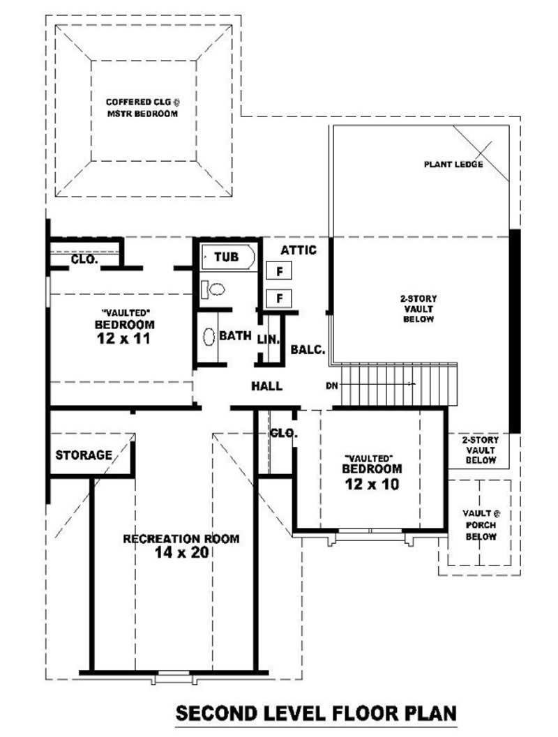 Floor Plan Second Story of French Plan #170-2923