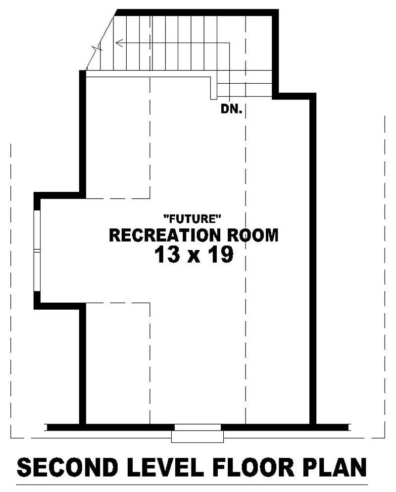 Floor Plan Second Story of French Plan #170-2924