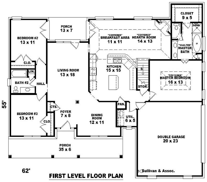 Floor Plan First Story of Country Plan #170-2929