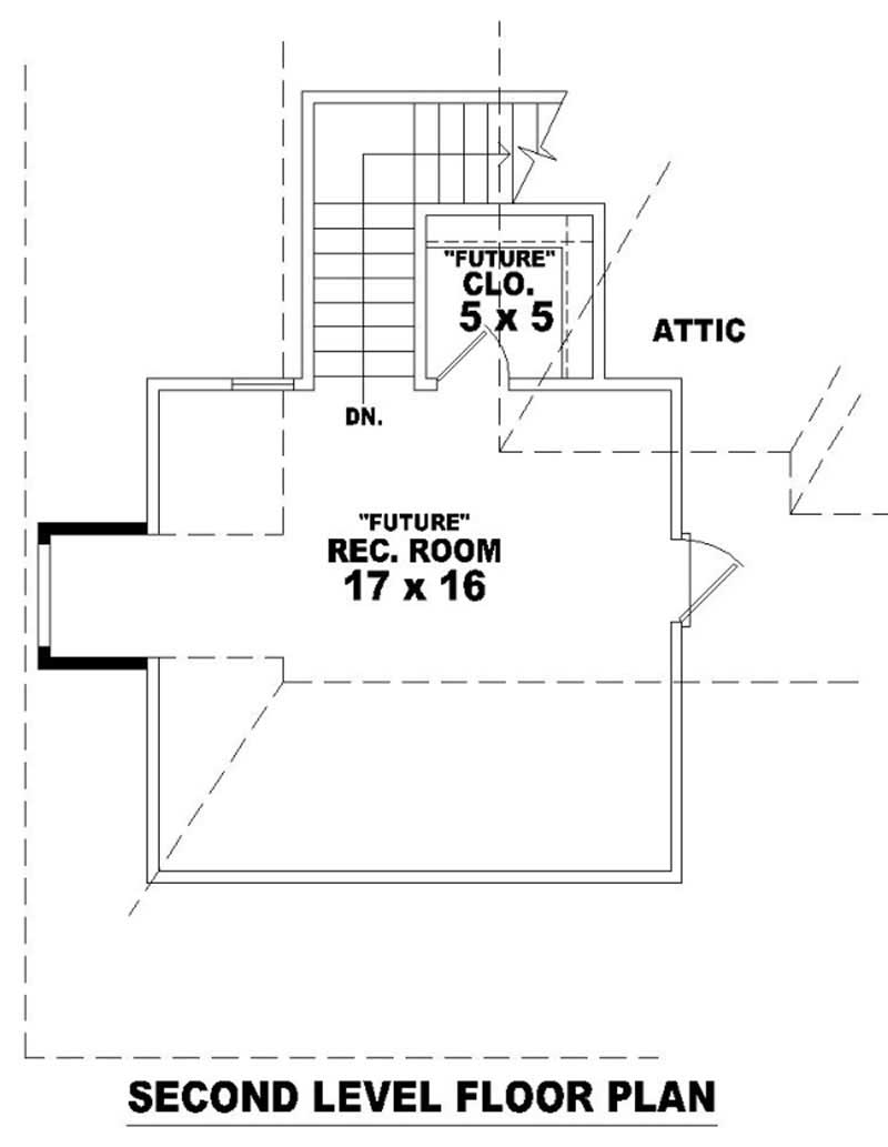 Floor Plan Second Story of French Plan #170-2931