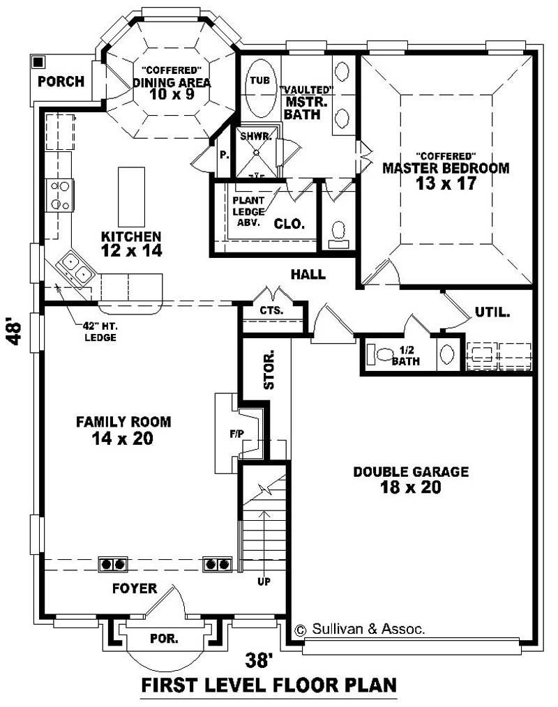 Floor Plan First Story of Small House Plans #170-2934
