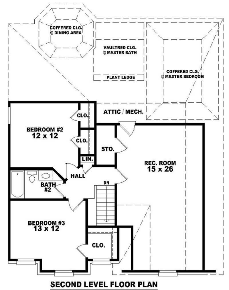 Floor Plan Second Story of Small House Plans #170-2934