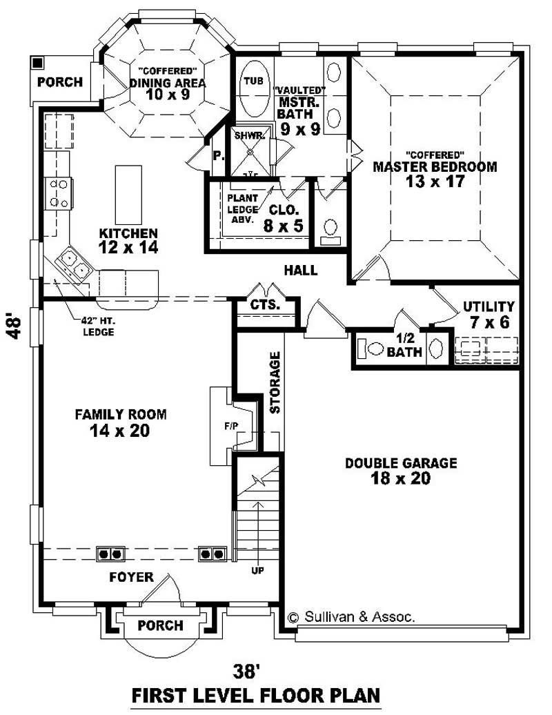 Floor Plan First Story of Traditional Plan #170-2941