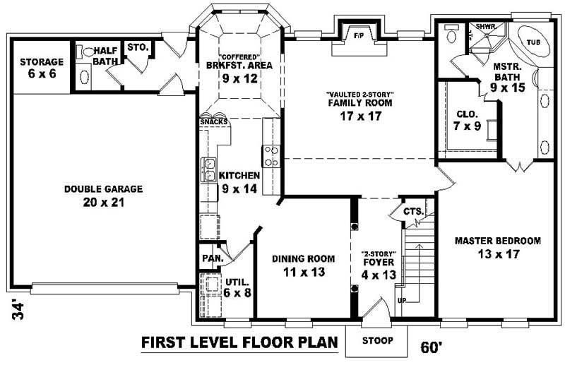 Floor Plan First Story of Plan #170-2951