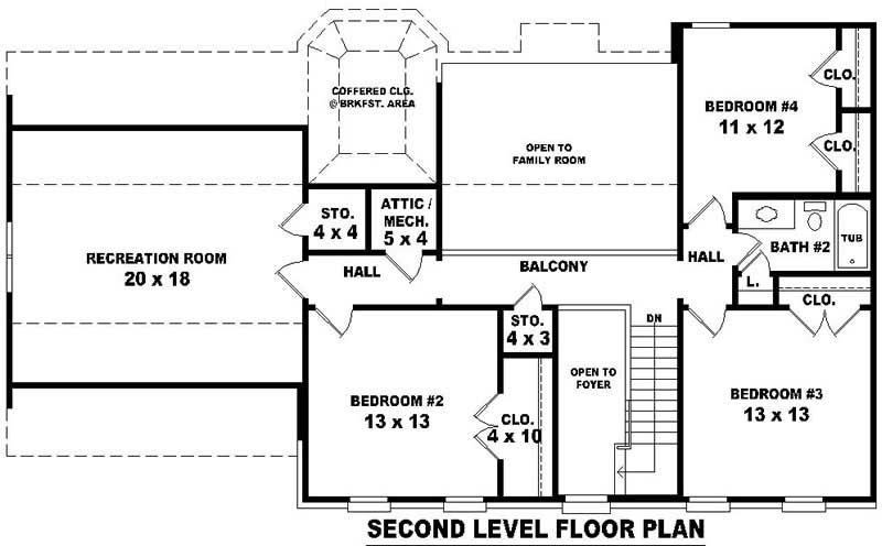 Floor Plan Second Story of Plan #170-2951