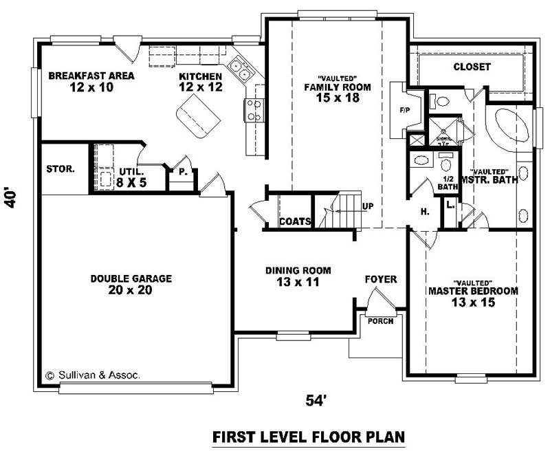 Floor Plan First Story of Contemporary Plan #170-2956