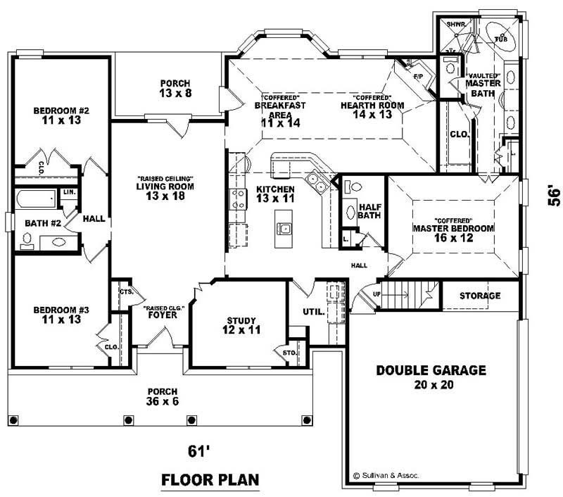 Floor Plan First Story of Country Plan #170-2966