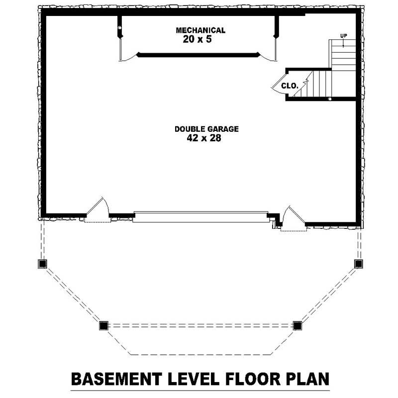 Floor Plan Basement of Country Plan #170-2971