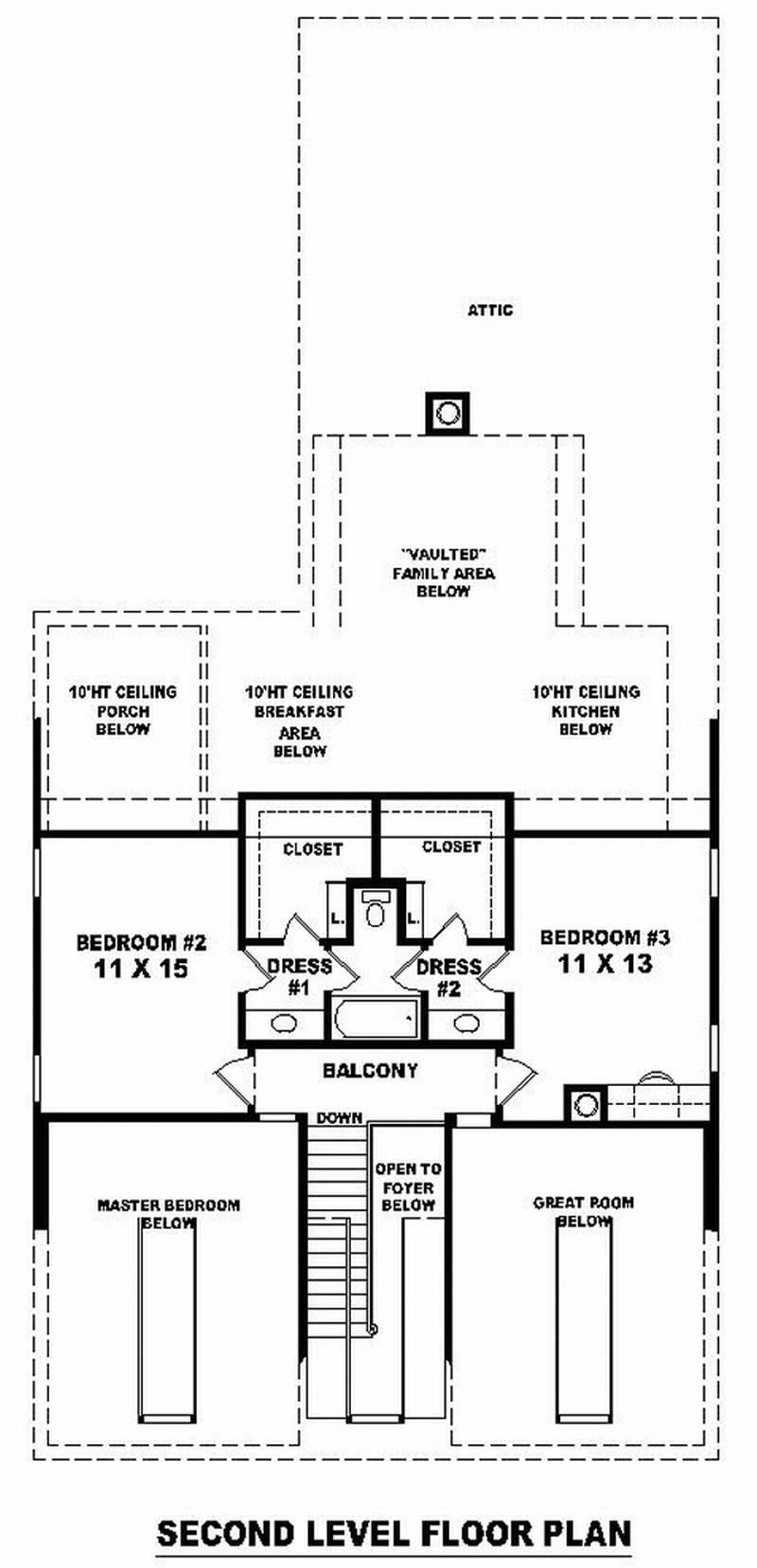 Floor Plan Second Story of Cape Cod Plan #170-2977