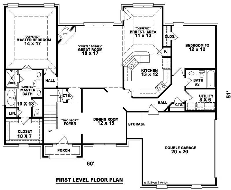 Floor Plan First Story of Country Plan #170-2980