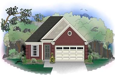 3-Bedroom, 1224 Sq Ft French House Plan - 170-2984 - Front Exterior