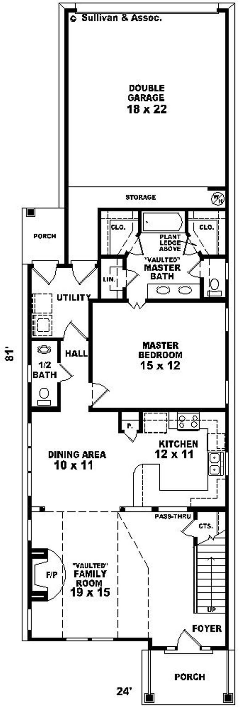 Floor Plan First Story of Coastal Plan #170-2991