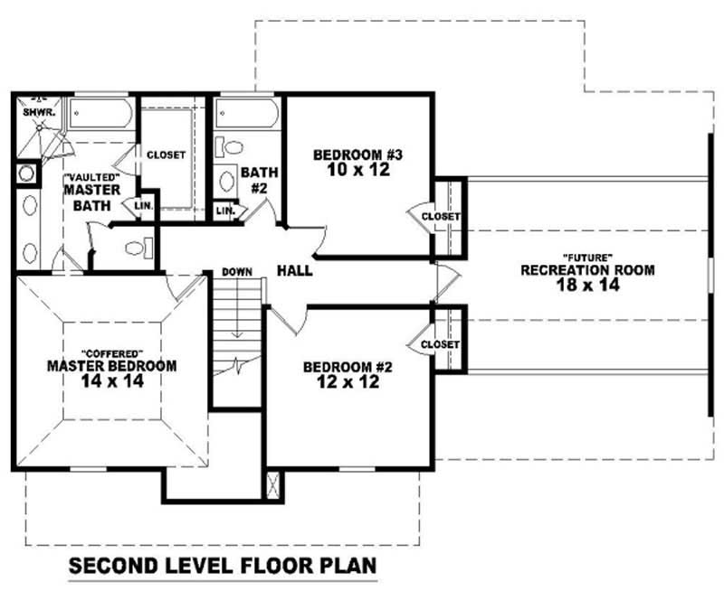 Floor Plan Second Story of Country Plan #170-2998
