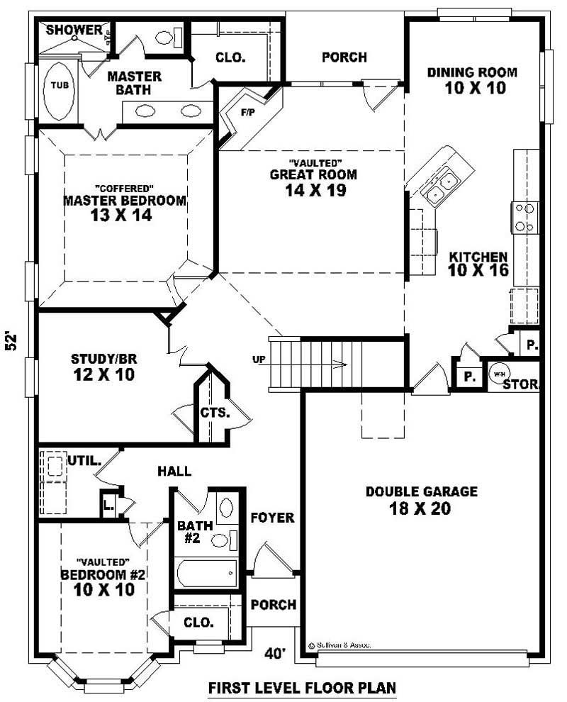 Floor Plan First Story of Small House Plans #170-3007