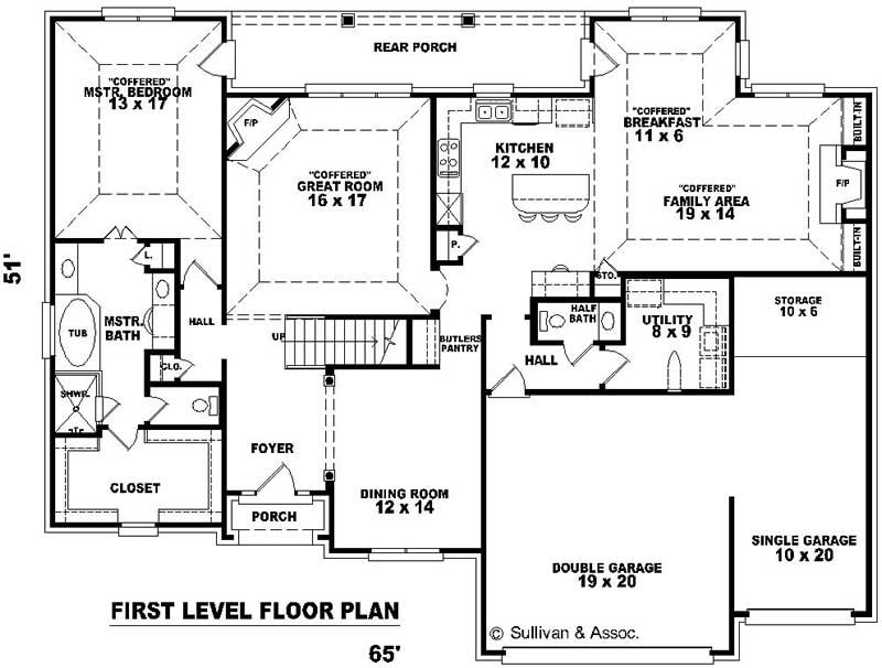 Floor Plan First Story of French Plan #170-3008