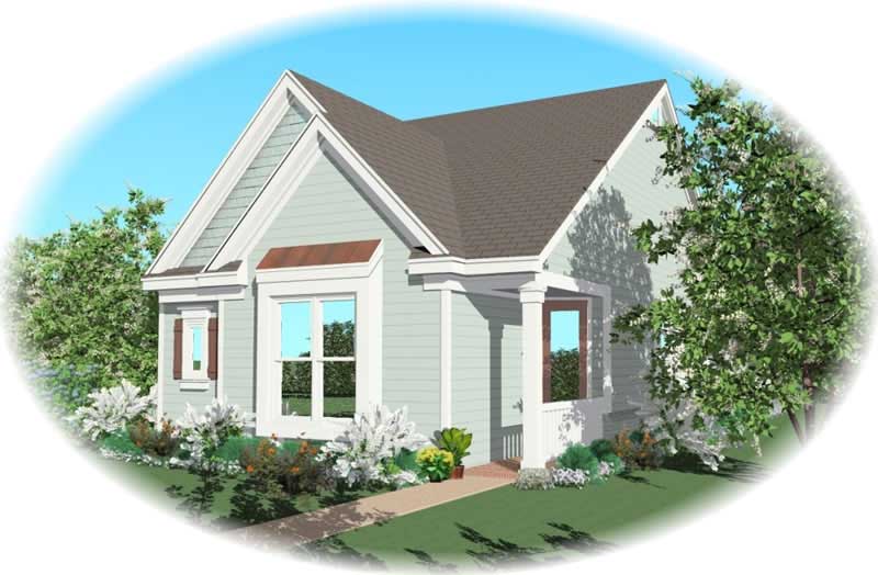 Front view of Small House Plans home (ThePlanCollection: House Plan #170-3018)