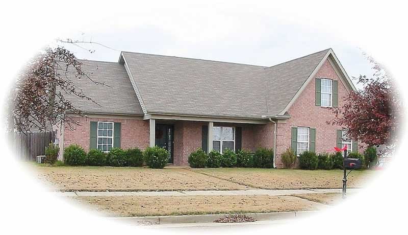 Front view of French home (ThePlanCollection: House Plan #170-3024)