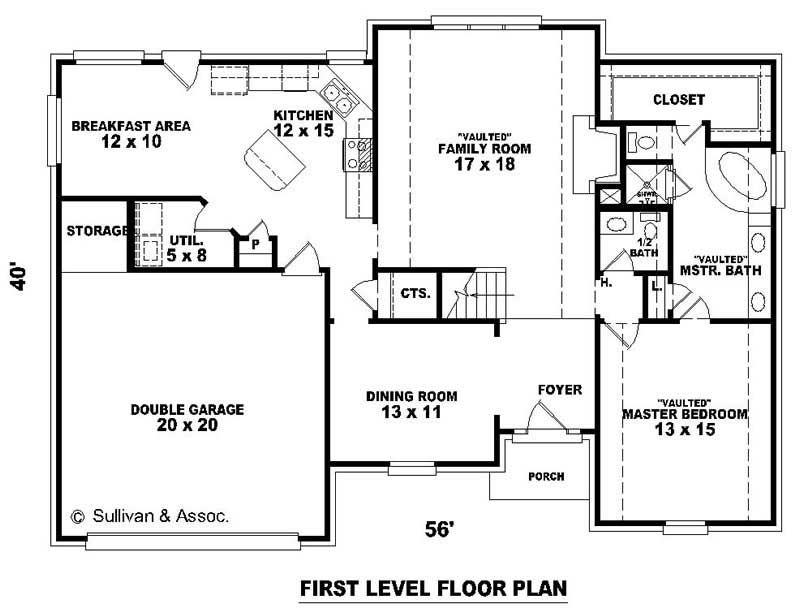 Floor Plan First Story of Contemporary Plan #170-3026