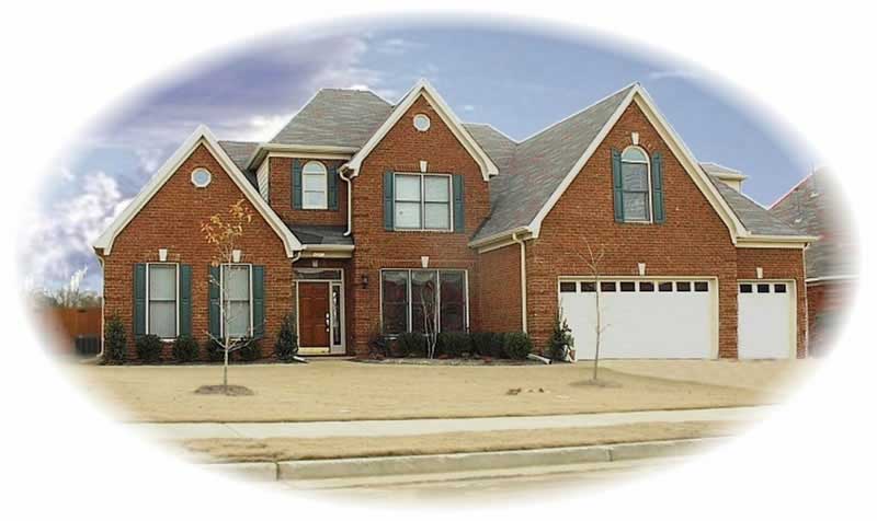 Front view of French home (ThePlanCollection: House Plan #170-3029)