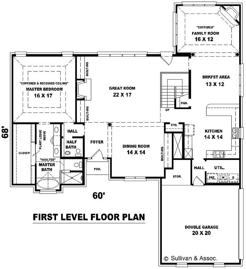 Floor Plan First Story of Luxury Plan #170-3032