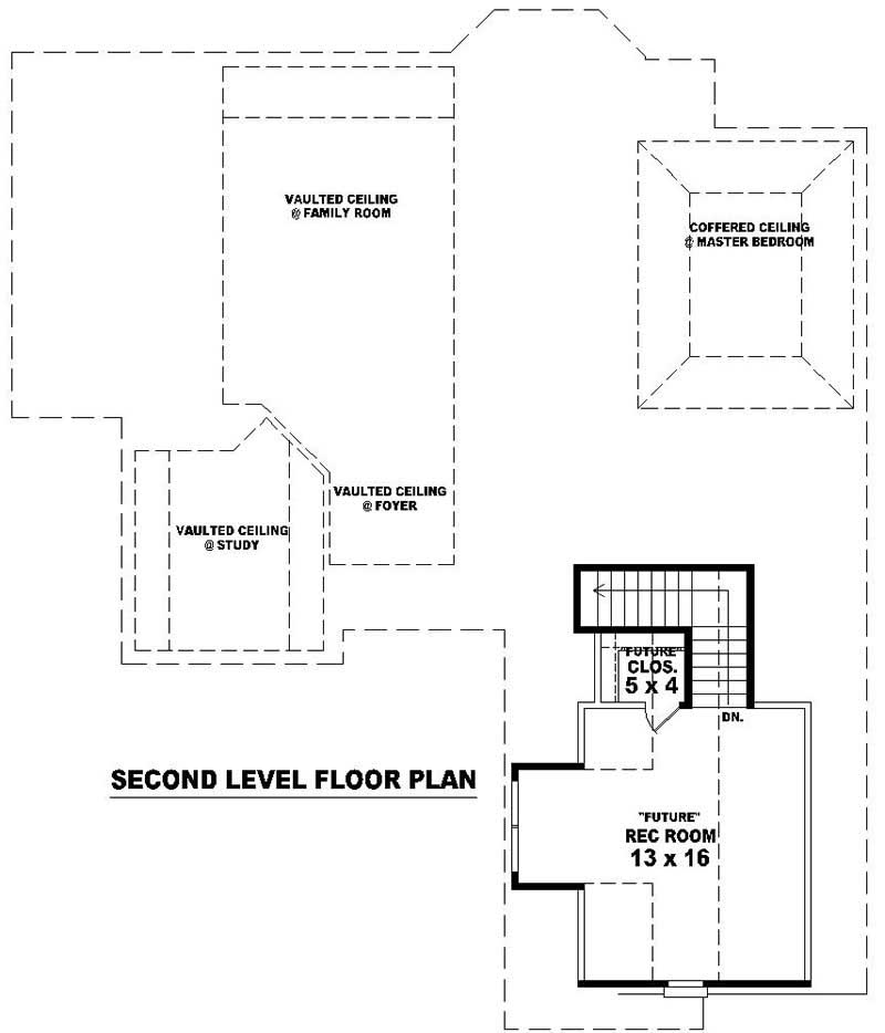 Floor Plan Second Story of French Plan #170-3067