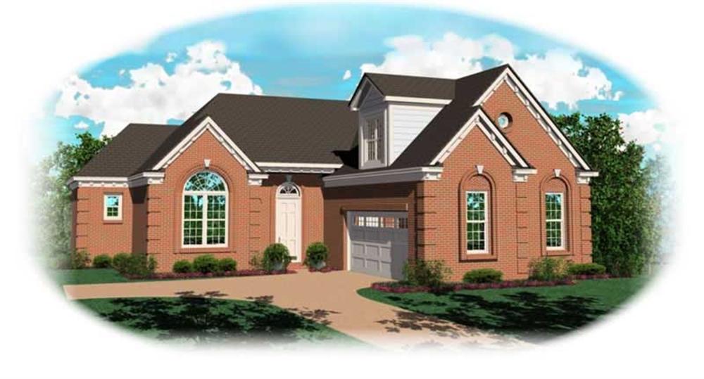 Front view of Traditional home (ThePlanCollection: House Plan #170-3068)