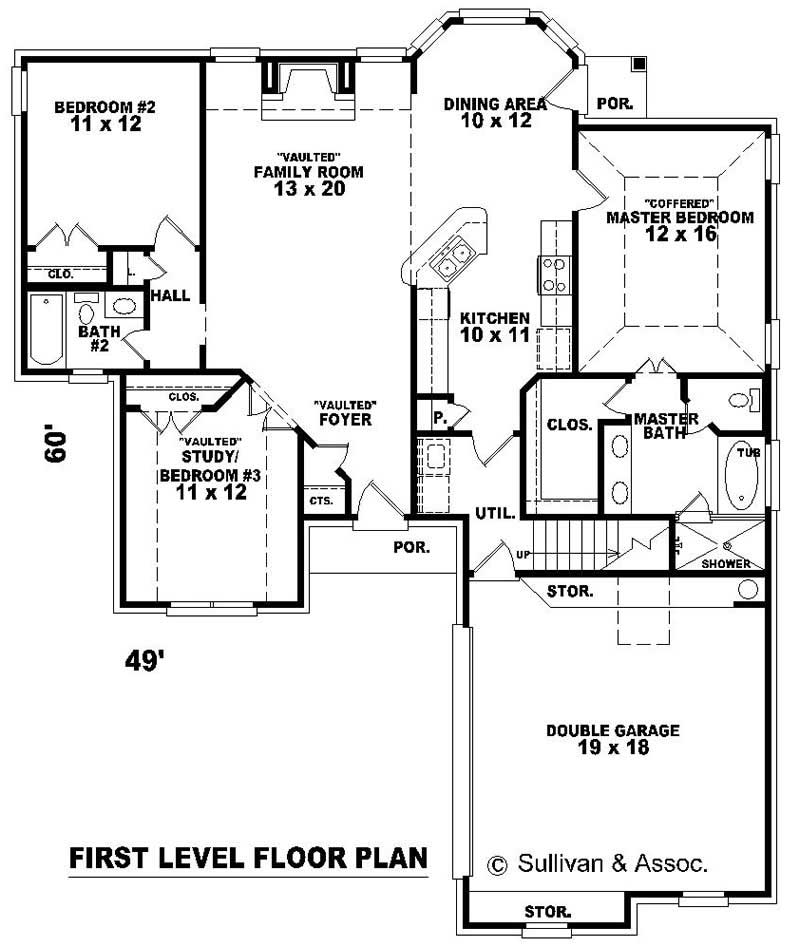 Floor Plan First Story of Plan #170-3068