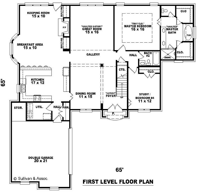 Floor Plan First Story of Country Plan #170-3115