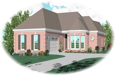 3-Bedroom, 1634 Sq Ft French House Plan - 170-3117 - Front Exterior