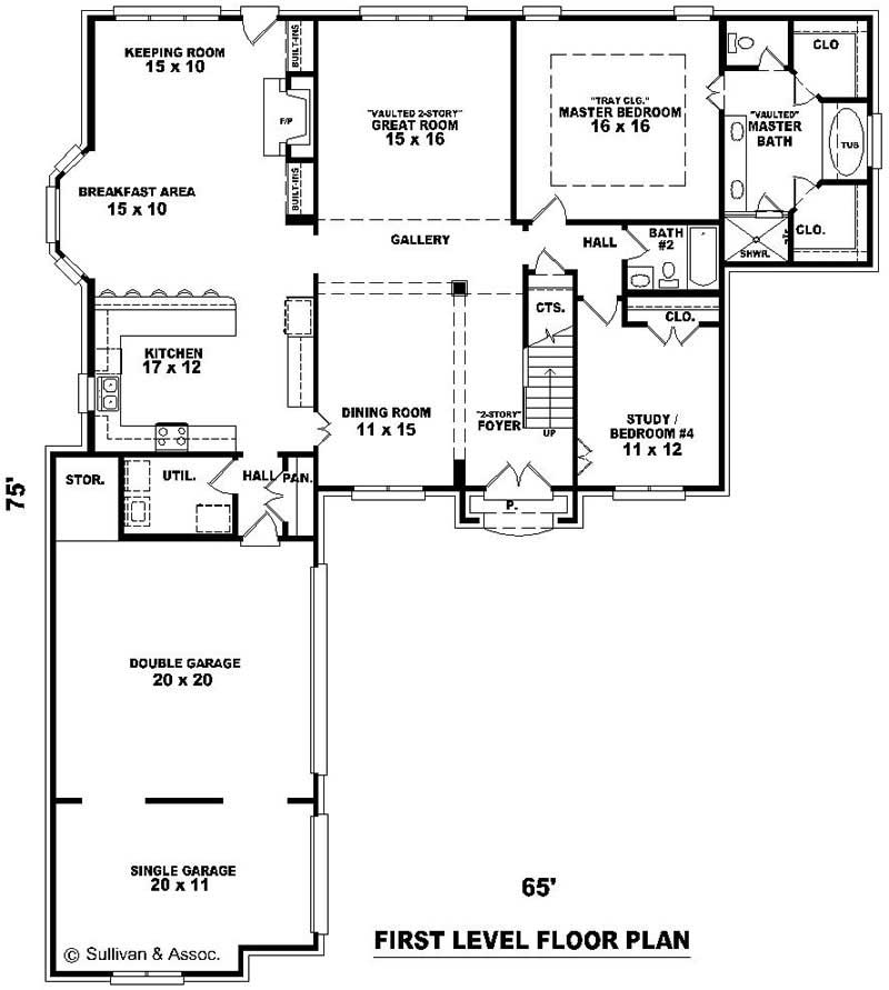 Floor Plan First Story of Country Plan #170-3124