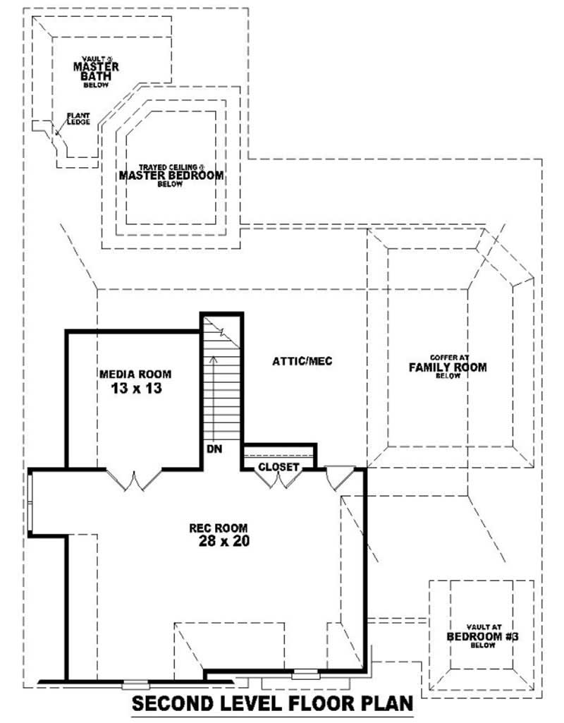 Floor Plan Second Story of Country Plan #170-3126
