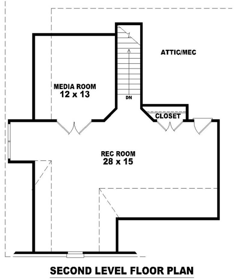 Floor Plan Second Story of Country Plan #170-3133