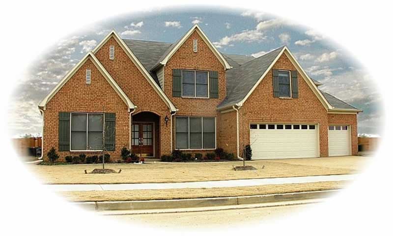 Front view of French home (ThePlanCollection: House Plan #170-3143)