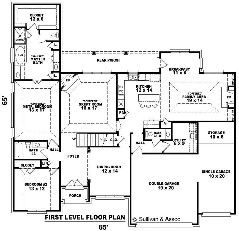 Floor Plan First Story of French Plan #170-3143