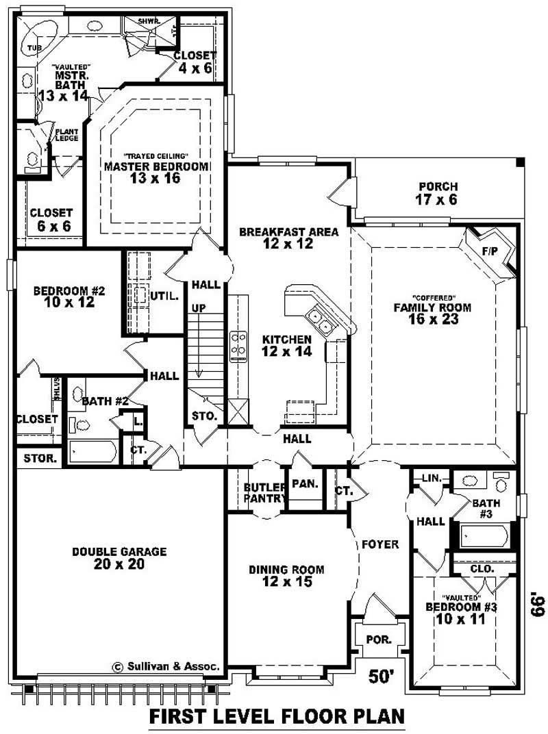 Floor Plan First Story of Country Plan #170-3146