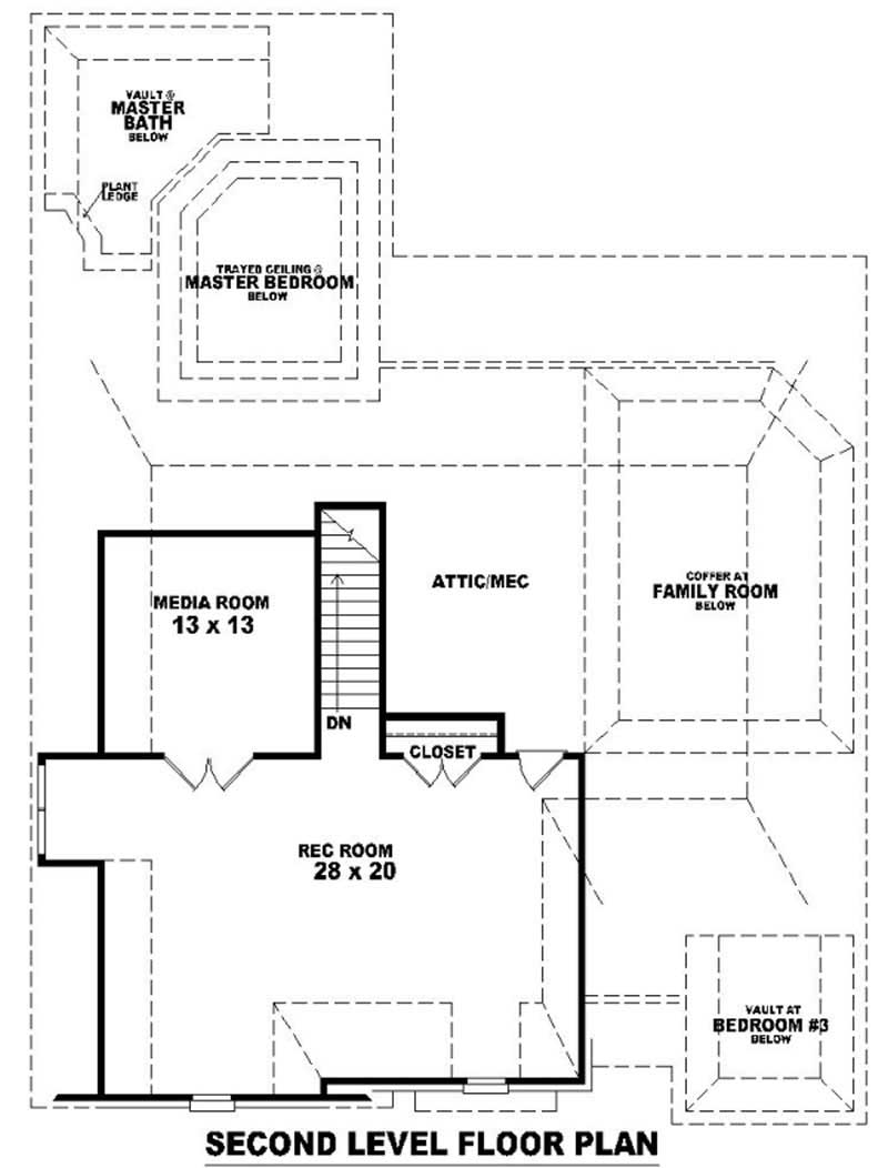 Floor Plan Second Story of Country Plan #170-3146