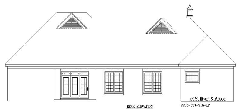 Home Plan Rear Elevation of this 3-Bedroom,2839 Sq Ft Plan -170-3150