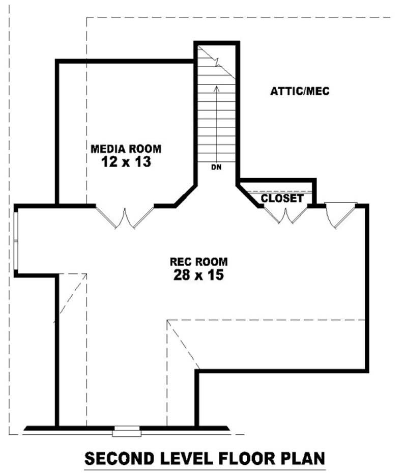 Floor Plan Second Story of Country Plan #170-3151