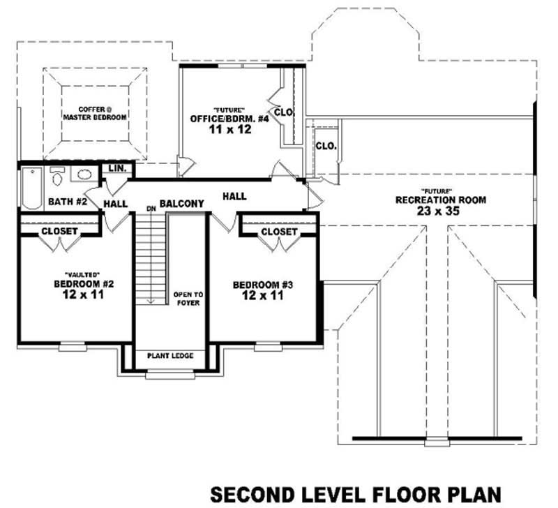 Floor Plan Second Story of Plan #170-3158